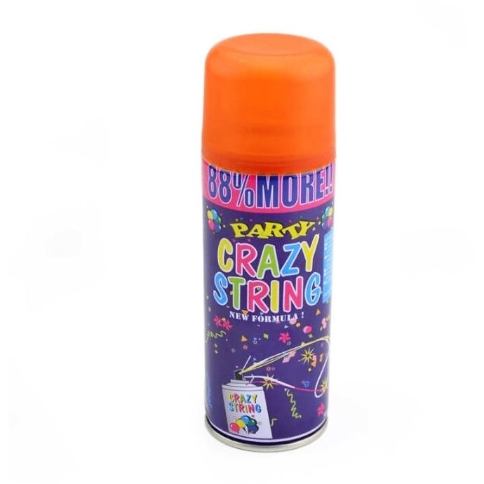 Spray confetti panglici pentru petreceri, crazy strings culoare Portocaliu